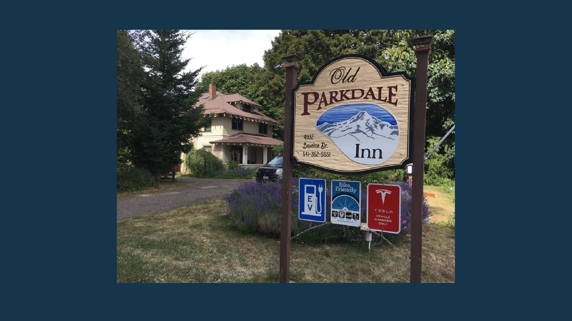 image of the Old Parkdale Inn sign and charging plaques