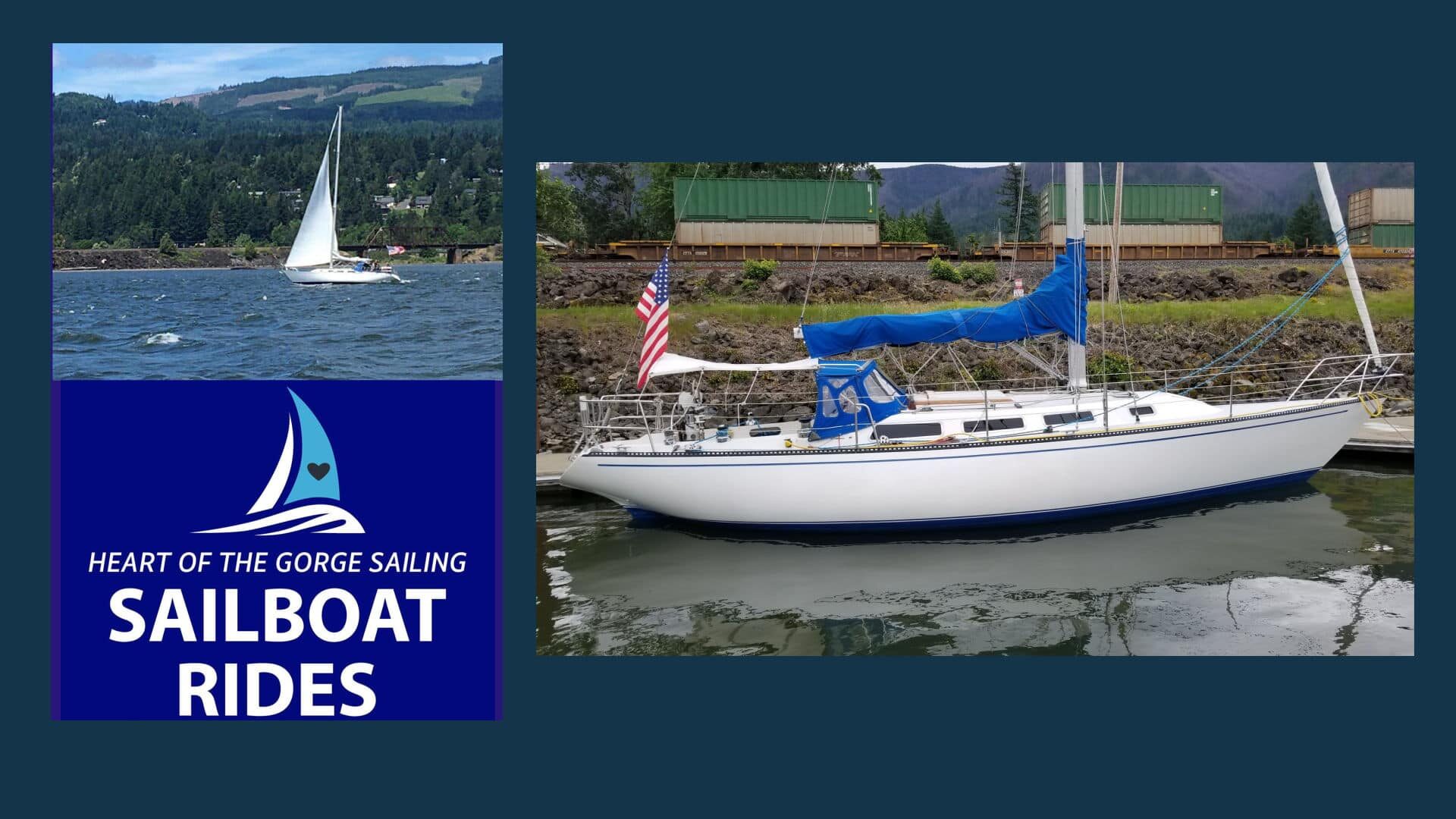 Heart of The Gorge Sailing logo and boat