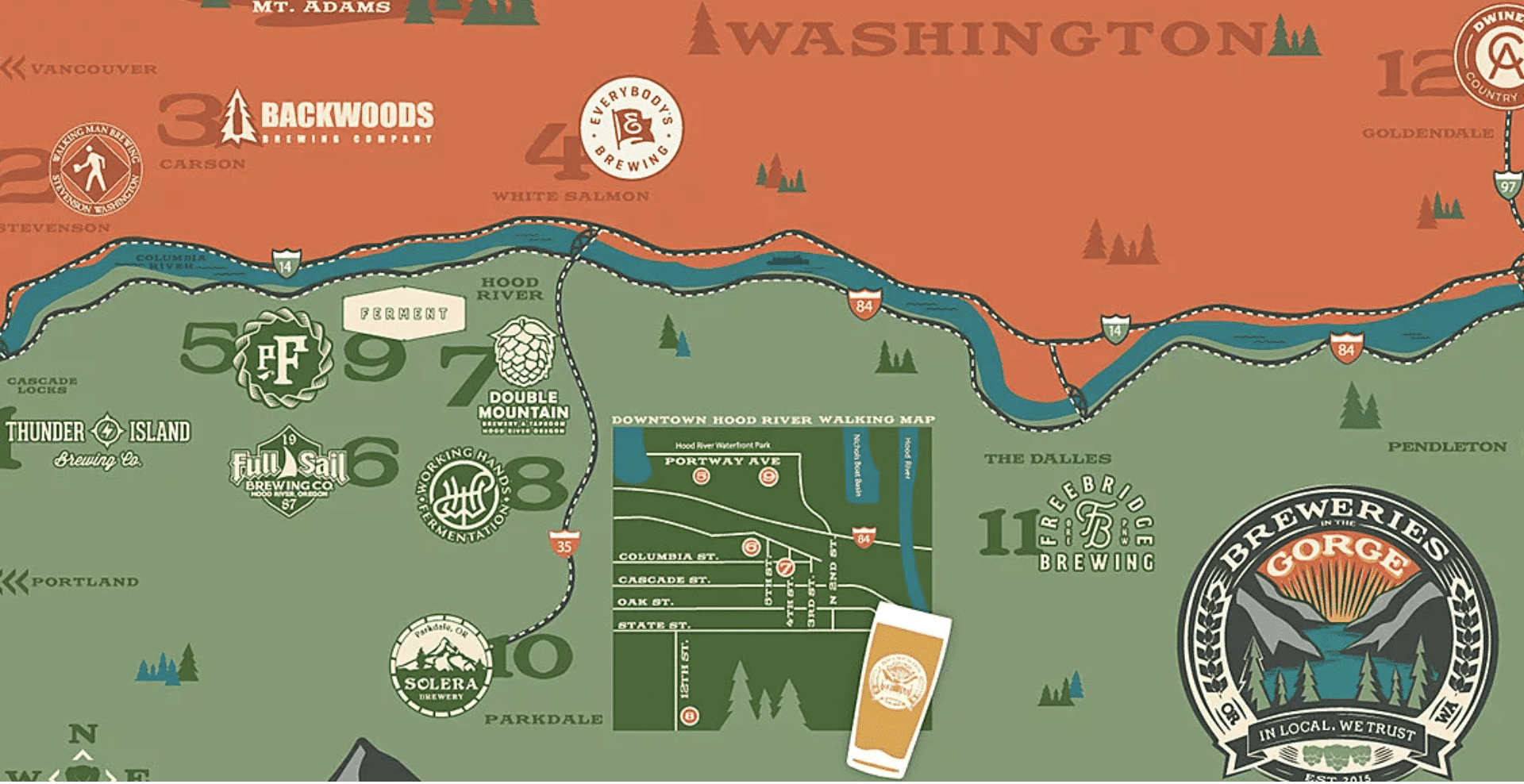 Breweries in the Gorge Map