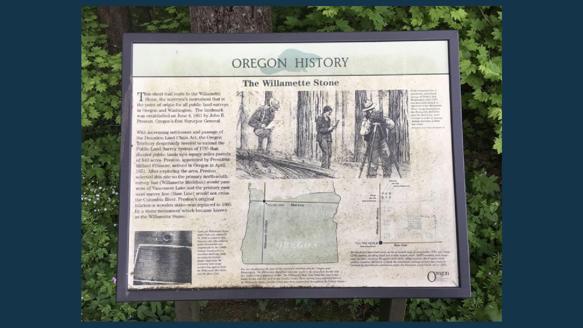 Willamette Stone information plaque