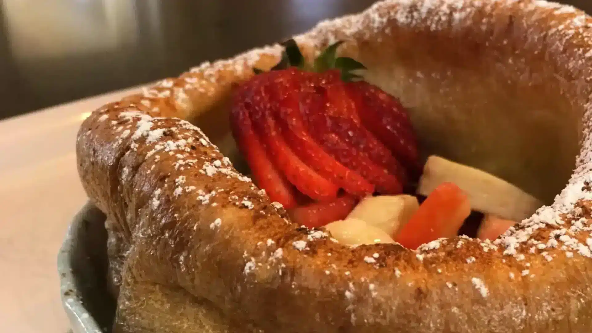 Dutch Baby with strawberrries at the Old Parkdale Inn